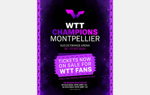 WTT Champions Montpellier : Billetterie